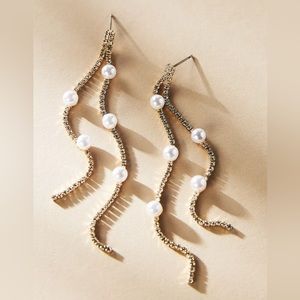 SHASHI Gold and White Pearl Earrings